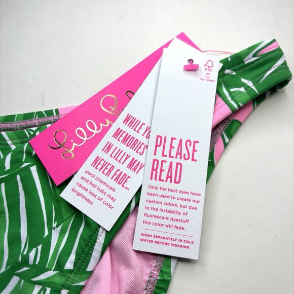 Lilly Pulitzer Swim Suit Pico Bikini Bottom High Cut SZ 12 Lets Go Bananas New - Picture 4 of 7